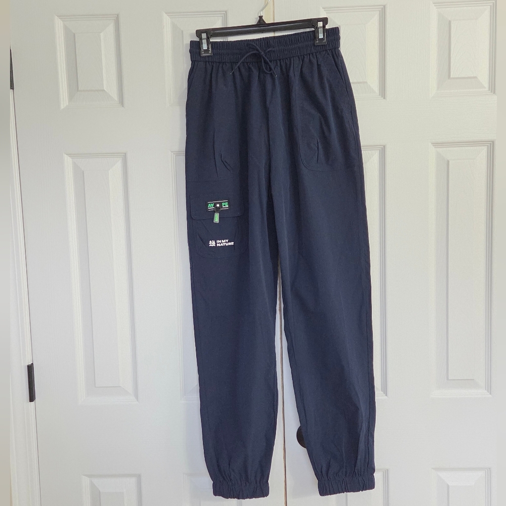NAVY BLUE TRACK RUNNING JOGGER HIKING PANTS POCKETS MEDIUM